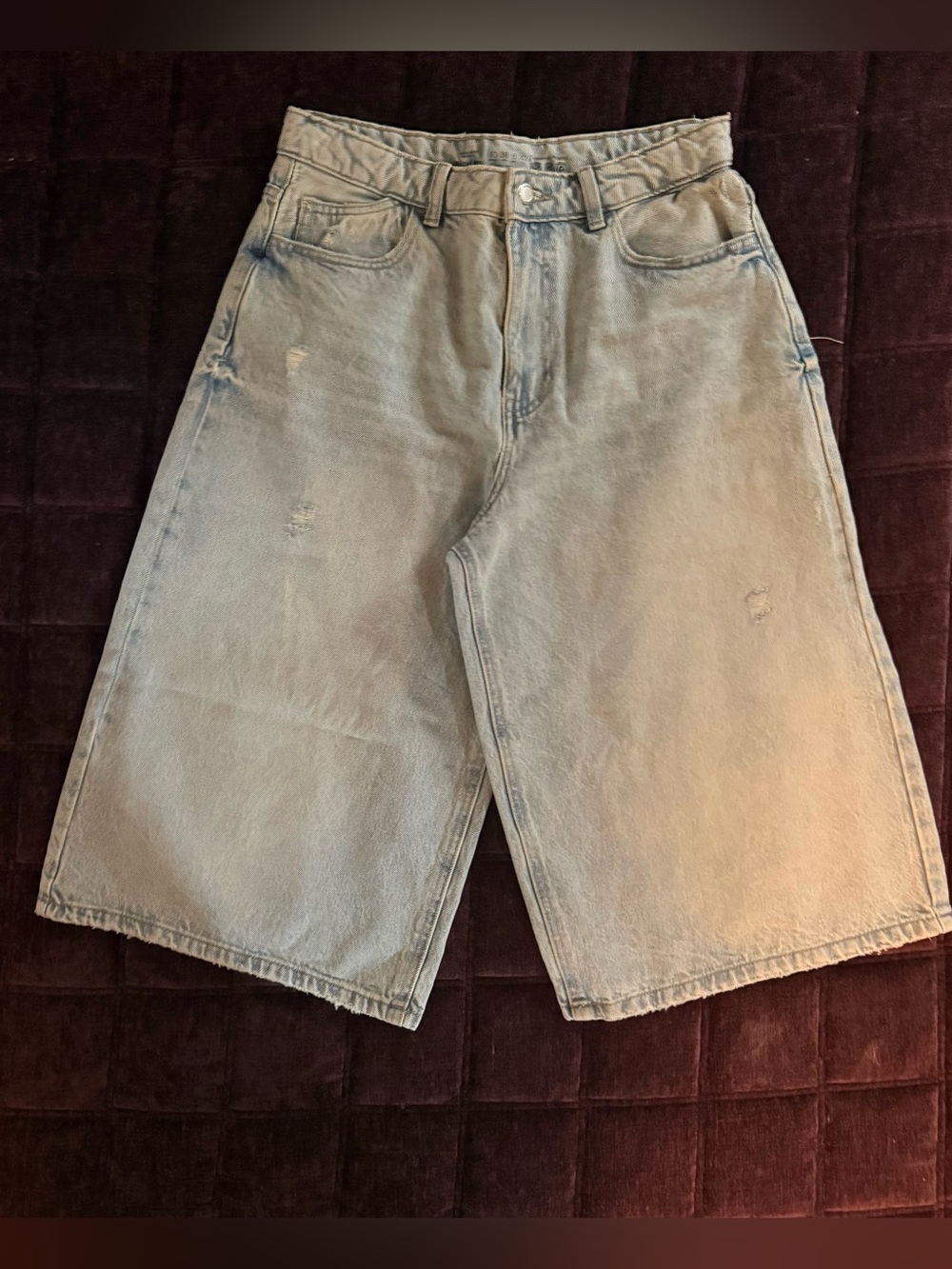 Rita Ora for Primark  Light Blue Distressed Long Shorts Size 10